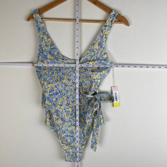 NWT Summersalt Perfect Wrap Blue Yellow Floral One-Piece Swimsuit Size 10 - Picture 14 of 14